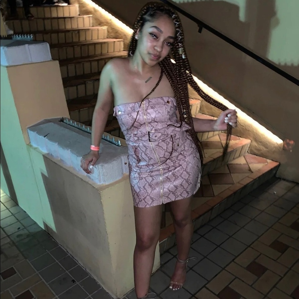 Pink Snake Print Dress